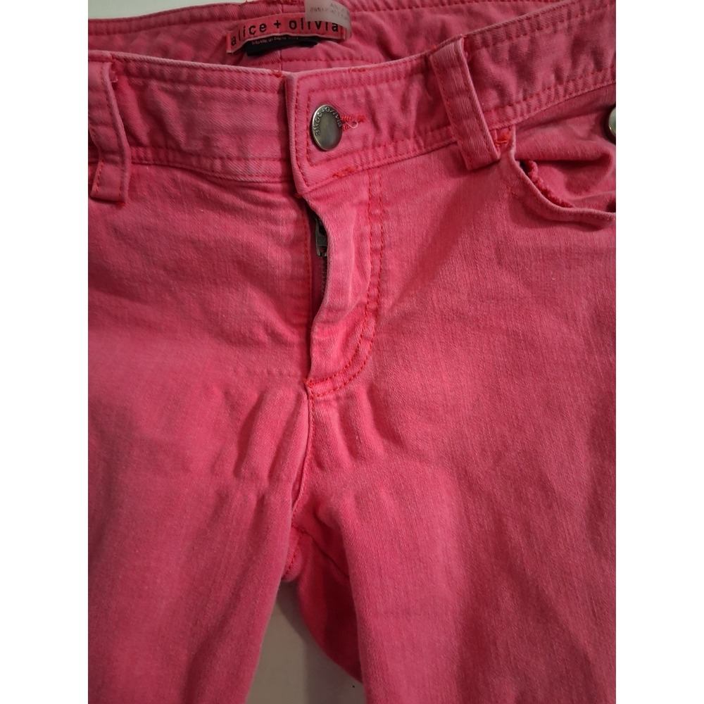 Alice & Olivia Pink Slim Fit Jeans 8 EUC USA - Picture 2 of 8